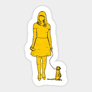 silhouette of a woman with meerkat Sticker